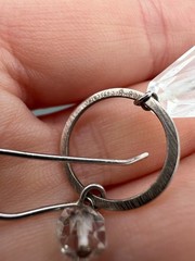 Vintage 925 Quartz Earring Single Sterling Silver Dangle Signed Deb Guyot
