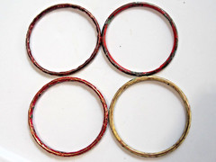 CLOISONNE ( LOT OF 4 ) GLASS FLORAL LEAF VARIOUS COLORS BANGLES BRACELETS