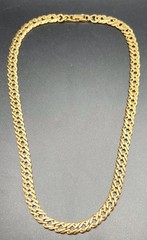 Vintage Gold Tone Flat Link Chain 17.75” Length 26g Very Nice!