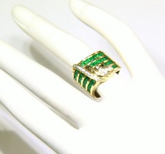 3.00CT 14K Gold Natural Emerald Cut White Diamond Vintage Engagement Ring Band