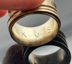 Artisan Textured Band Sterling Silver Spinner Fidget Ring ~Sz 4.75 Concave KVS