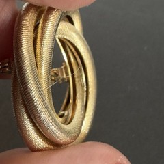 Sarah Coventry Gold Tone Brooch Pin Round Wreath Double Layer 1.25in Lady/ Gent