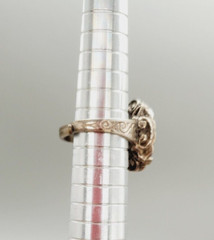 vintage Agate adjustable Silver tone ring size 5.5