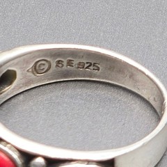 Vintage Sterling Silver Multi Gemstone Ring Size 7.75 Lapis Malachite Coral Onyx
