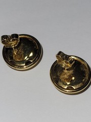 Vintage AVON Gold Tone Ball Stud Earrings Pierced Dome Round Retro Classic…