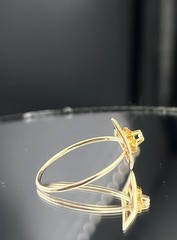 ATQ Vtg 10k Yellow Gold Diamond Ring Brooch Conversion Flower in Square sz 10