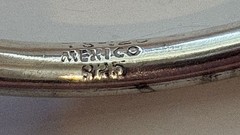 Vintage Mexico 925 Sterling Silver Bangle Bracelet Starburst Etched TS-120 13.9g