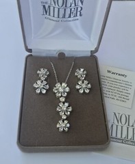 Nolan Miller Ideal Rhinestone Pendant Necklace and Pierced Earrings Set