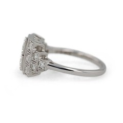 Vintage Art Deco Lab Created Diamond Wedding 925 Sterling Silver Ring For Her