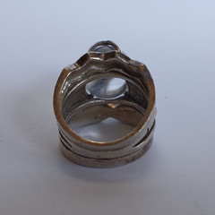 VINTAGE STERLING SILVER CRYSTAL ORB LIGHTNING AND SHOOTING STAR RING SIZE 5