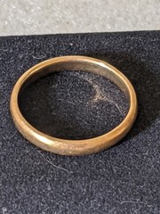 Antique 14k Solid Gold Wedding Round Band Large Ring Sz 11 Letter W Hallmark