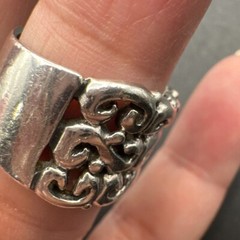 Wide .5” Scroll Sterling Filigree 925 Ring Size 7.5” 12g FREE SHIPPING!