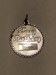 Vintage Sterling “Happy Birthday” Pendant Signed JJJ