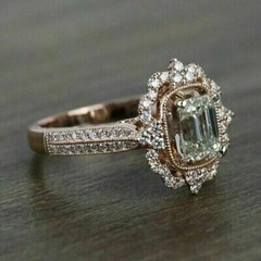 White Diamond 2.30 Ct Art Deco Antique Vintage Engagement Ring 14K Rose Gold FN