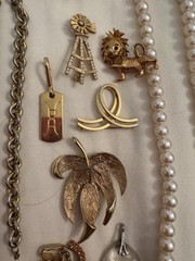 lot of costume jewelry 17 Pieces Gold Tones.