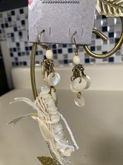 MermaidCore Mermaid Ivory Shell Chips Statement Necklace VTG Beach Surf Earrings