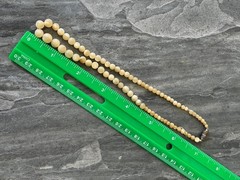 Vintage Necklace Graduated Yellow Natural Stone Onyx Beaded Estate Old Elegant