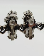 Crystal Earrings Cluster Silver Tone Clip Vintage 1 in #A