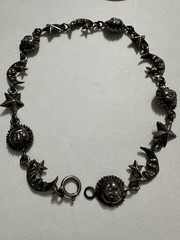 Vintage Sterling Silver 925 Sun Moon Star Link Bracelet
