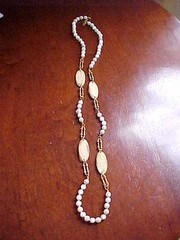 Vintage Miriam Haskell Signed faux bone/horn Necklace