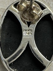 Vintage 925 Sterling Silver Yellow Damask Stud Earrings, 1990’s statement