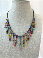 RARE Victorian Revival flower necklace colorful Modernist Jewelry y2k boho fairy
