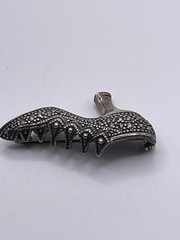 Vintage Sterling Shoe Pin Marcasite Silver Signed FAS