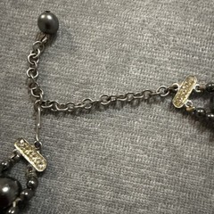 Vintage Black Pearl Iridescent Twisted Strung Bead Choker Necklace Goth