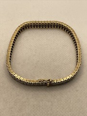 VINTAGE Solid 14K Yellow Gold 2.25CTW Genuine Diamond Ladies Bracelet 20.2gr.