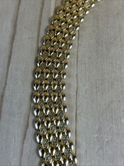 Chain Collar Necklace 17” Gold Tone 7 Layer Mesh Design Smooth Textured