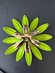 VTG 1968 Sarah Coventry “Fashion Petals” Enamel Flower Brooch Lime Green
