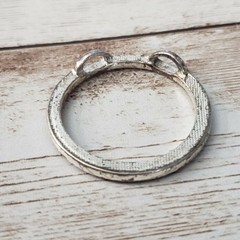 Vintage Pendant – Large Pink Gem Circle – No Chain Included