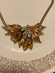 vintage early trifari necklace and bracelet set. as found. unsigned but pictured
