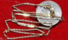 10k yellow gold necklace 18.0″ diamond cut mariner link chain vintage 1.6gr