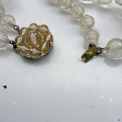 Beaded Statement Necklace Lot 2 Vintage GRAZIANO Chunky Single and Clear Double