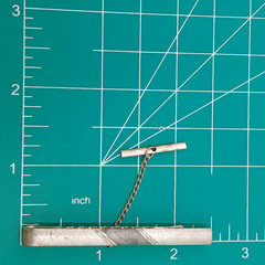 925 Tie Clip 2.5in Sterling Silver 8g Two Tone Gray Engine Turn Chain Bar Estate