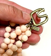 Vintage Kenneth Jay Lane 6 Strand Pink Faux Glass Angel Skin Coral Chocker 17″