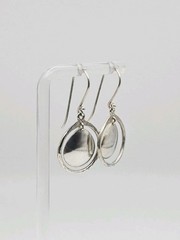 Retired Silpada Sterling Silver Hammered Disc Cut Out Dangle Earrings 1.55″