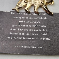Vintage George G Harris Tiger Pin 24K Gold Plated Pewter Wildlife Collection
