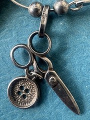 ANTIQUE 1920-1930 ART DECO .925 STERLING SILVER 7 CHARM PENDANT