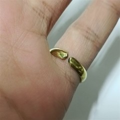 Handmade Egyptian pyramid ring, free size brass jewelry, ancient style gift