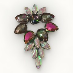 Vintage Watermelon Rhinestone Brooch & Earrings Demi Parure – Juliana Style