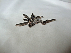 VINTAGE LARGE 3D ART NOUVEAU FAIRY SPIRIT GUIDE STERLING SILVER 925 PIN/PENDANT