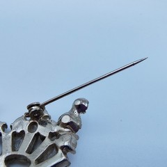 Vintage Art Deco Rhinestone Crown Brooch Old Hollywood Regency Tiara Royalcore