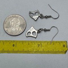 Abstract Southwest Dangle Pierced Earrings Sterling Tone Southwestern Style