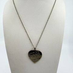 Vintage Elvis Presley Love Me Tender Heart Pendant Necklace Silver Tone Retro