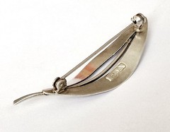 Brooch Leaf 835 Silver THEODOR KLOTZ Pforzheim “TEKA” Z762