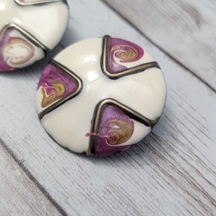 Vintage Stud Earrings For Pierced Ears Retro Circular Extra Large