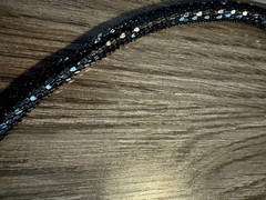 DL Auld Vintage Chainmail Mesh Snake Belt Necklace Black Gold Lariat Choker 42”