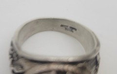 Vintage Crest Craft Sterling US Air Force Military Ring Size 8.75 Onyx Stone
